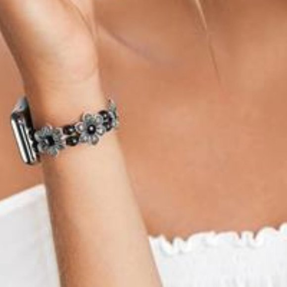 NEW Boho Luxury Black Floral Apple Watch Band